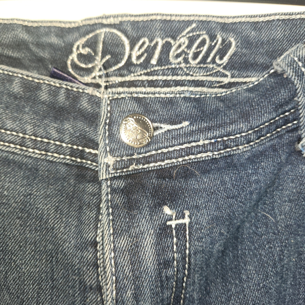 👖👄 DEREON Y2K Mid-Rise Embroidered Bootcut Jeans | Sz 16 Fits W 13–14